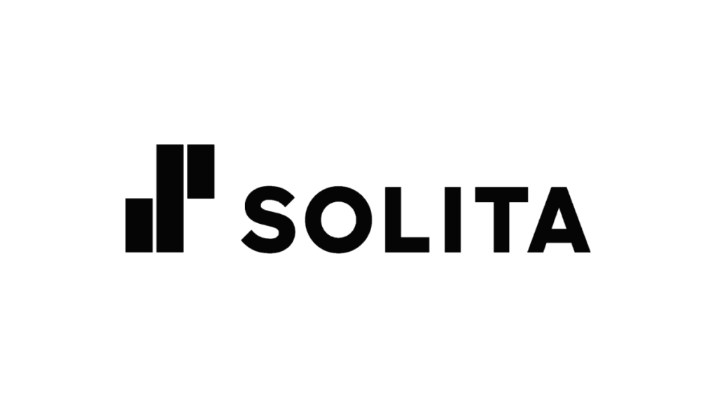 Solita black logo with a transparent background