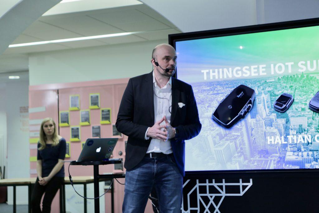 Pasi Leipala giving presentation during Thingsee IoT Summit 2018