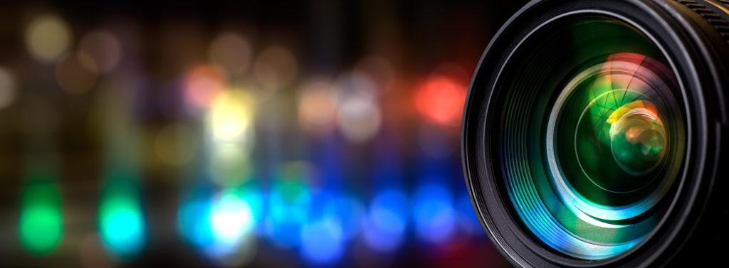 Camera lens with a colourful background