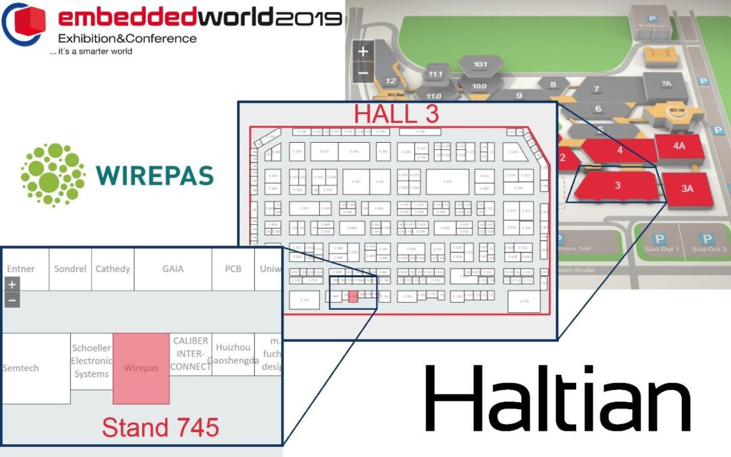 Embedded World 2019 map and location for Haltian stand