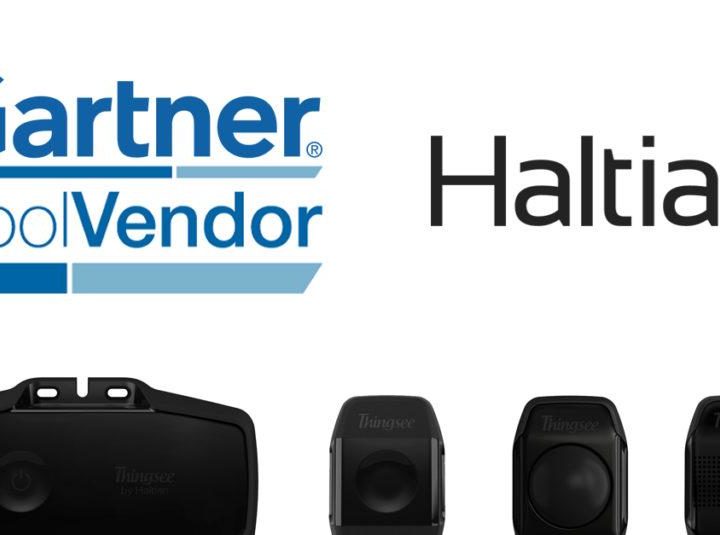 Gartner and Haltian logos with Thingsee devices