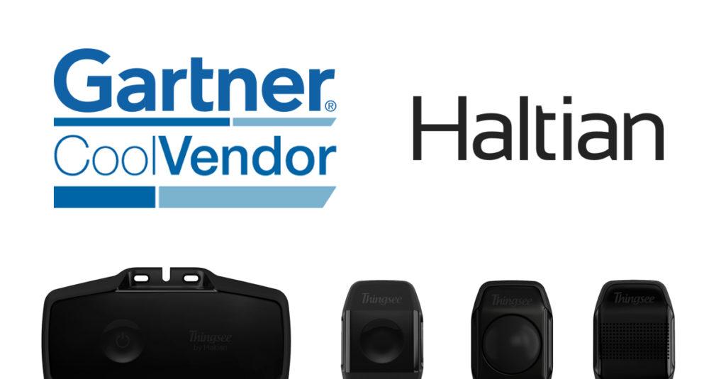 Gartner and Haltian logos with Thingsee devices