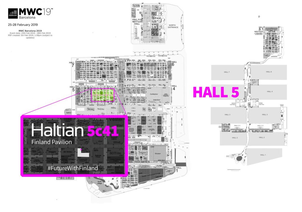 Haltian location at the Mobile World Congress in 2019