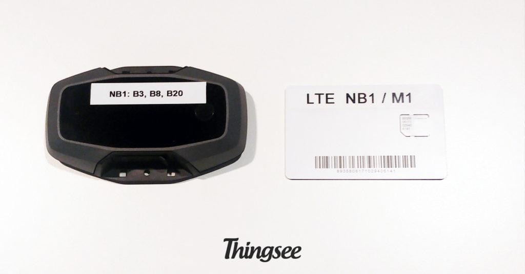 Thingsee NB-IoT LTE-M Device on a table