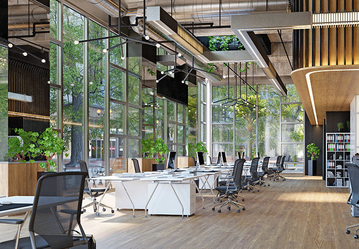 modern green office space