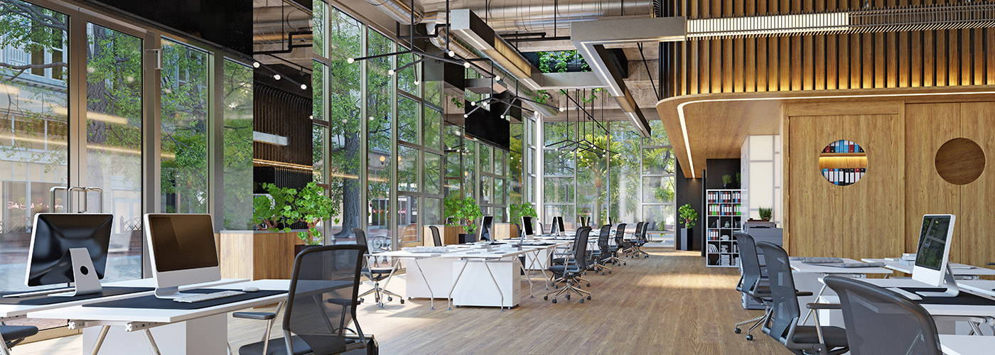 modern green office space