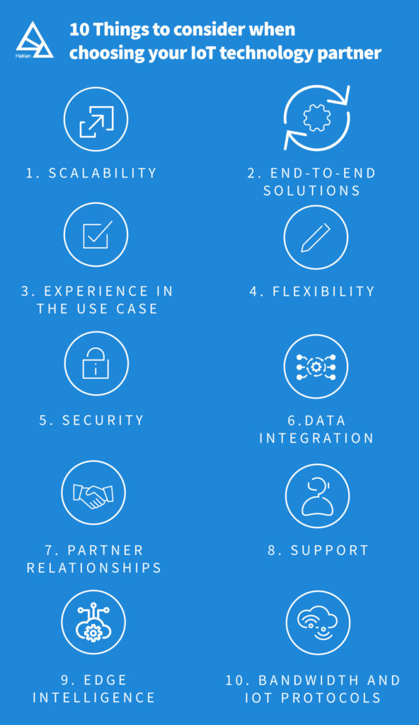 things to consider when choosing an IoT technology partner infographic by Haltian