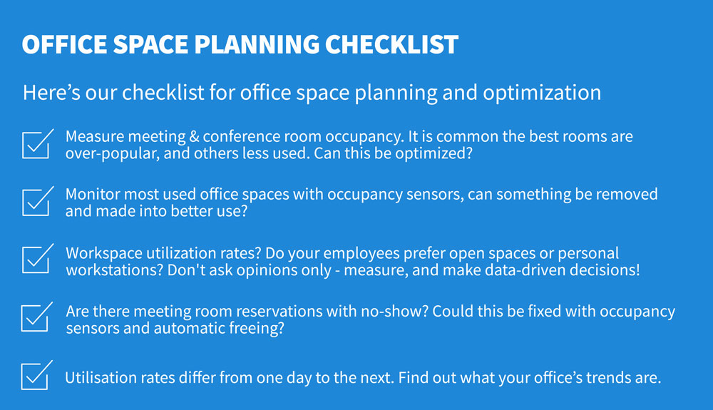 Checklist for office space optimization and planning