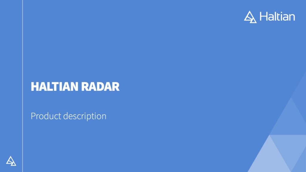 Haltian RADAR Product Description v.23.01