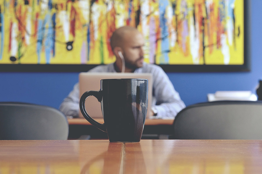 coffee mug on office table