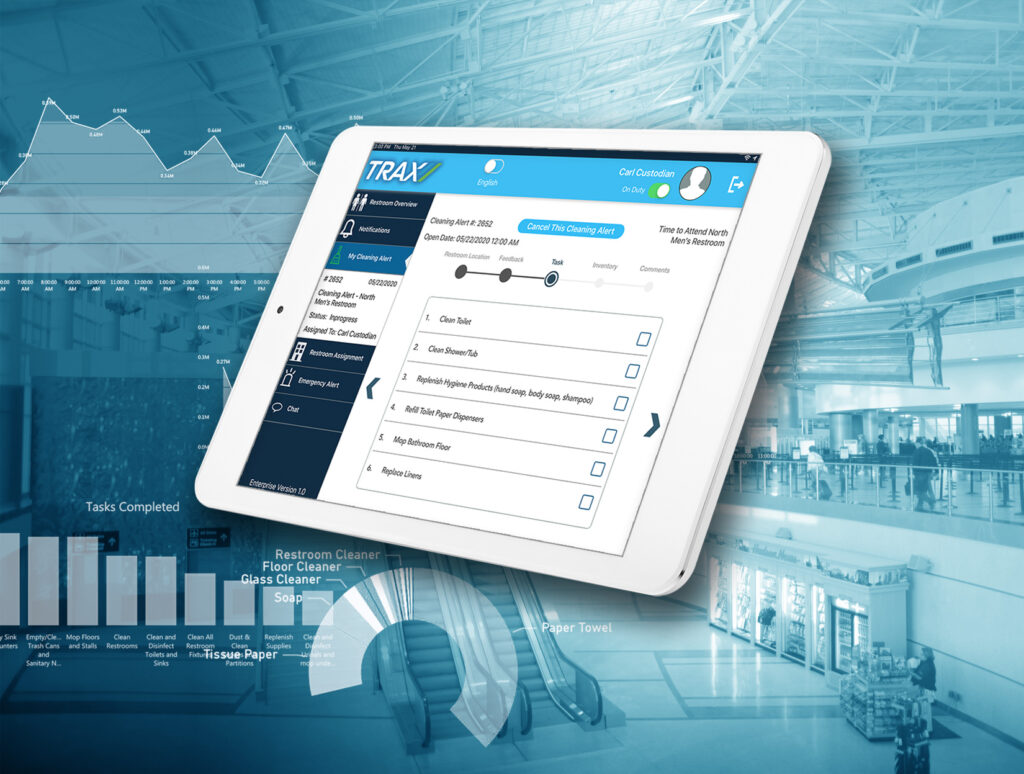 TRAX Analytics platform shown on a pad