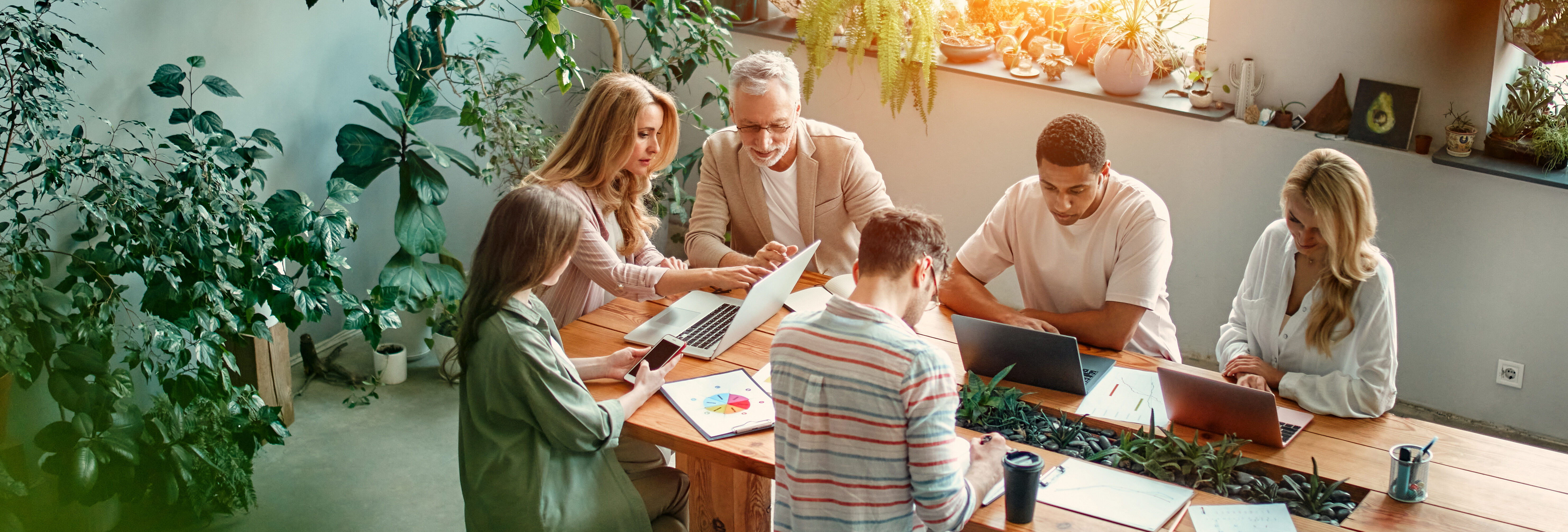 modern office with people working together