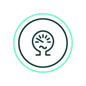 Barometric pressure icon, green, light