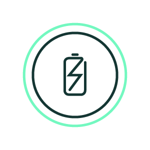 battery icon green, light