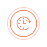 Time icon, orange, light