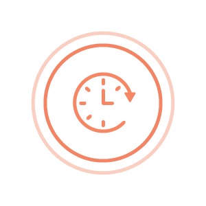 Time icon, orange, light