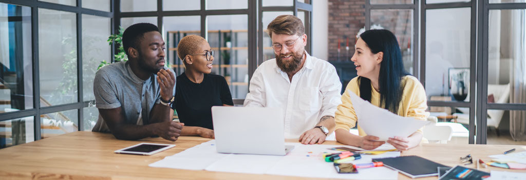 people co-working in an office