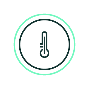 temperature icon, green, light