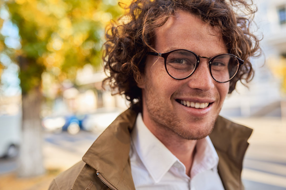 man wearing glasses