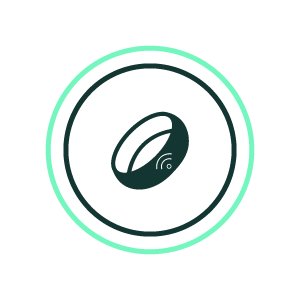 smart ring icon, light, green