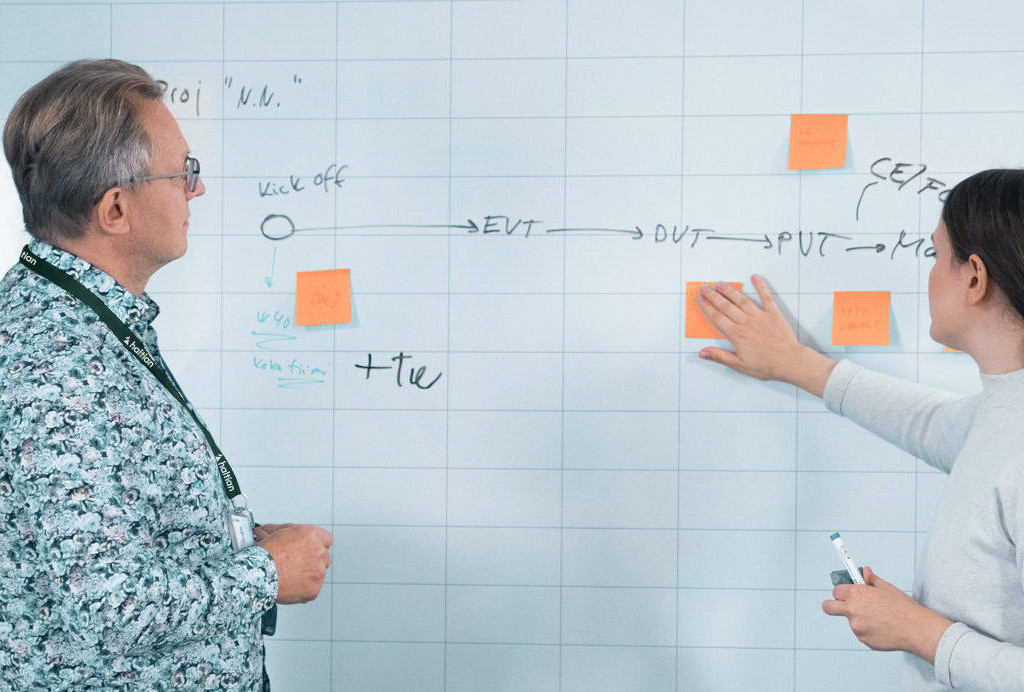 Haltian engineers in a technical concept development workshop