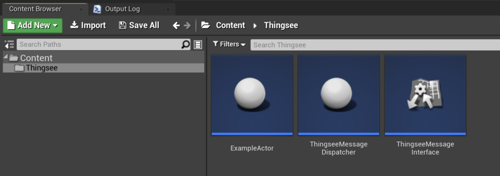 Copy Thingsee blueprints to your project folder and import as assets